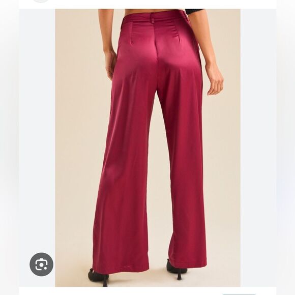 Altar’d State Luisa Flowy Pants Wine Color size small $78 - Picture 2 of 3